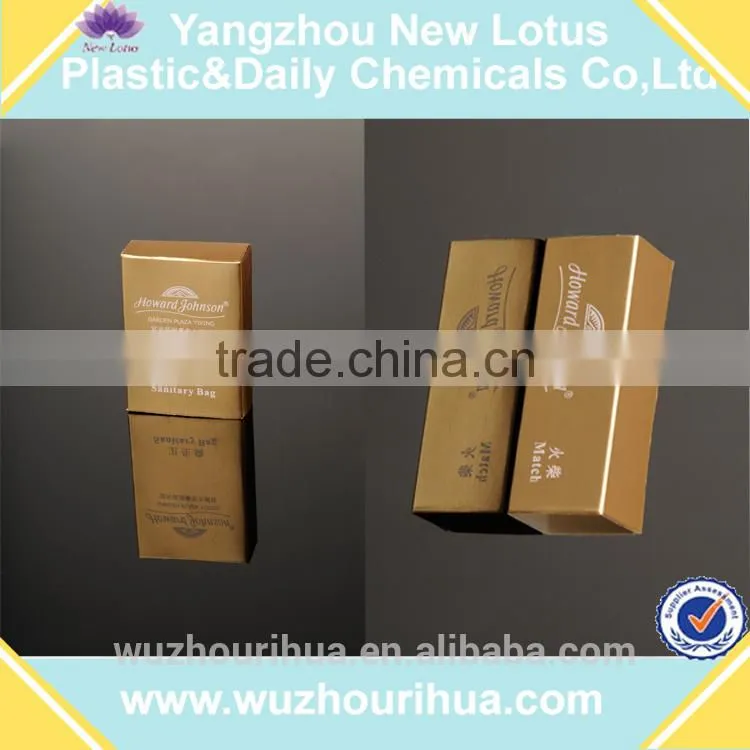 high quality disposable hotel amenity packed with golden paper box