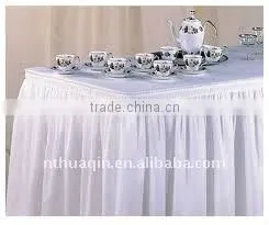 100% polyester wedding table skirting table skirts table linen elegant wedding table linens