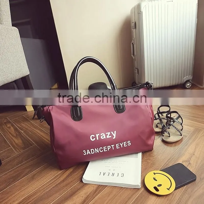 Latest fashion printed nylon tote bag wholesale waterproof nylon zipper bag