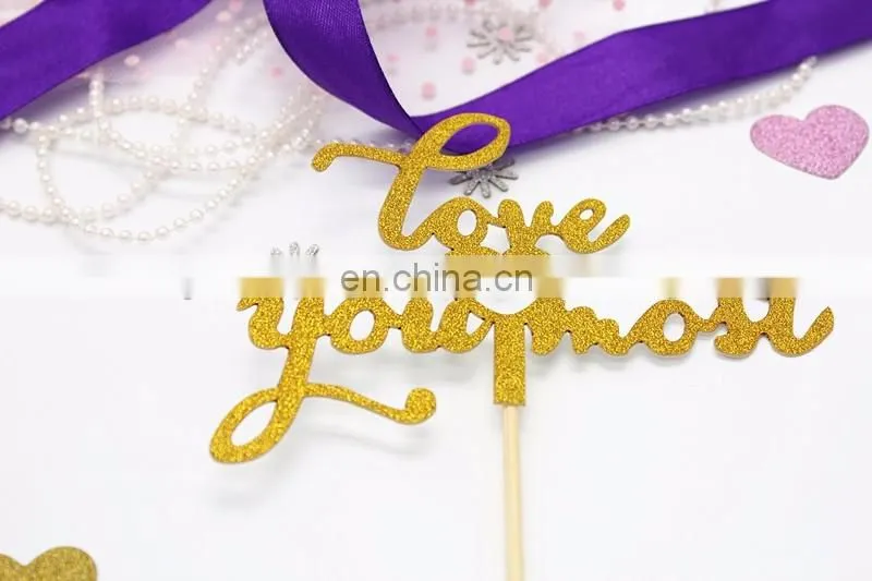 New Design Love you most Cake Topper Wedding Cake Decorations