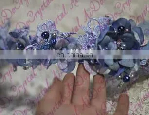 Aidocrystal fashion rhinestone garland headpiece,bridal lace wedding party fascinators for ladies
