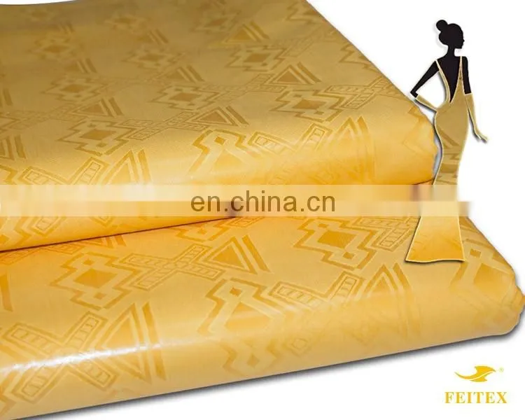 Best Selling African Jacquard Cotton Textile Fabric New Damask Bazin Wedding Party