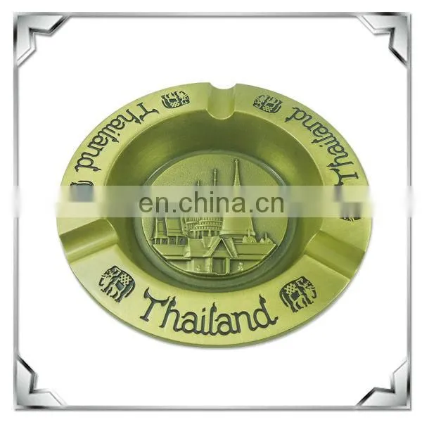 Thailand decorative round shaped metal souvenir ashtray