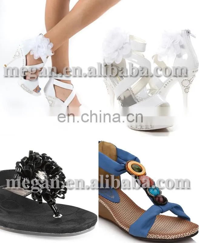 2014 New Fashion Designer Blue Flowers High Heel Shoes