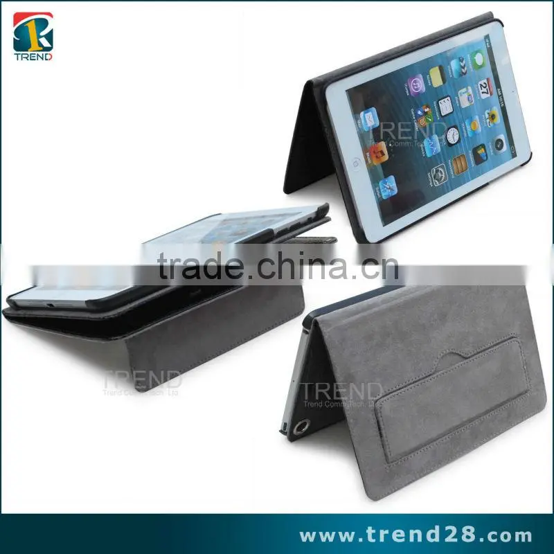 folding kickstand leather case for ipad mini tablet