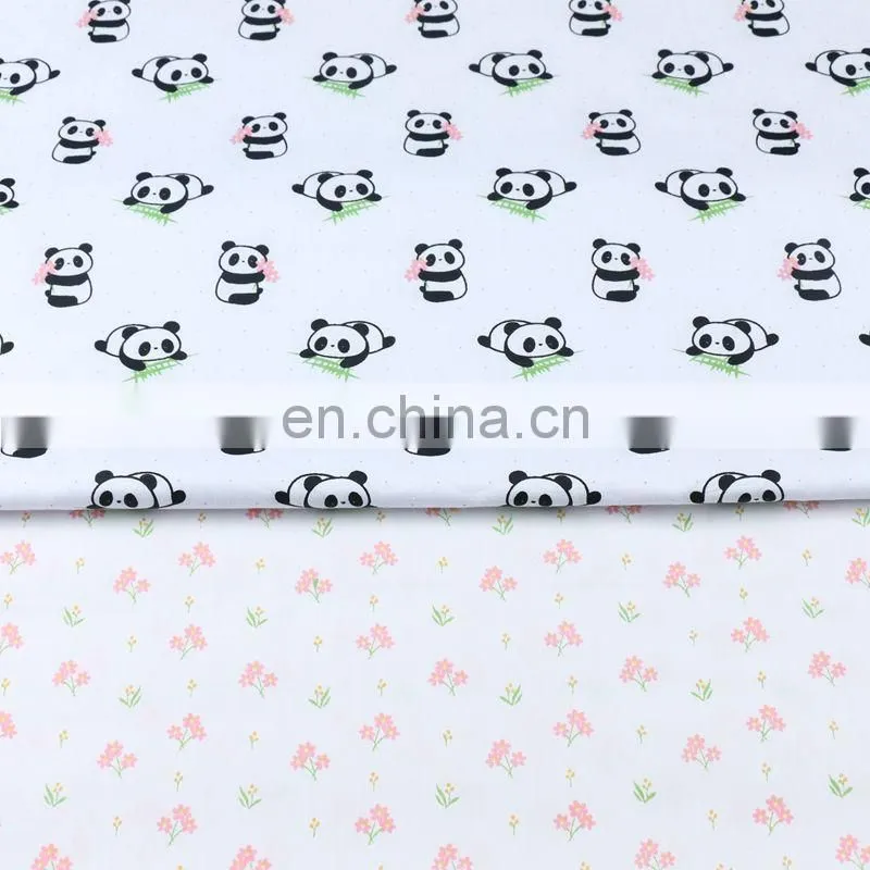 Cartoon panda small floral printing fabric wholesale kindergarten baby bed products neonatal bag cotton fabric