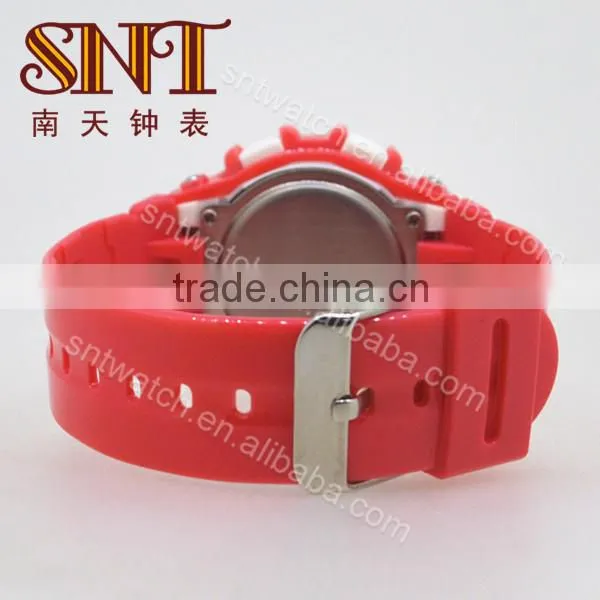 Popular digital watch LCD watch with coral color