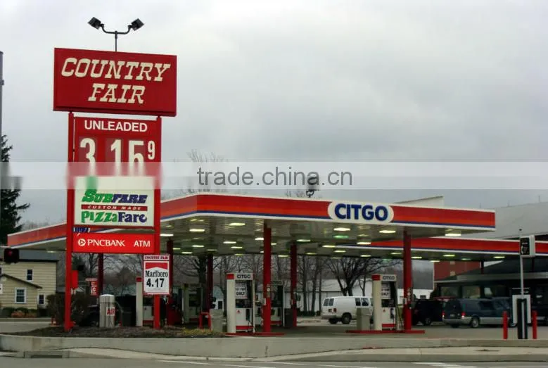 Hot selling light space frame structure petrol station for sale