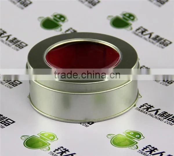 Round Tin Can with Clear Window