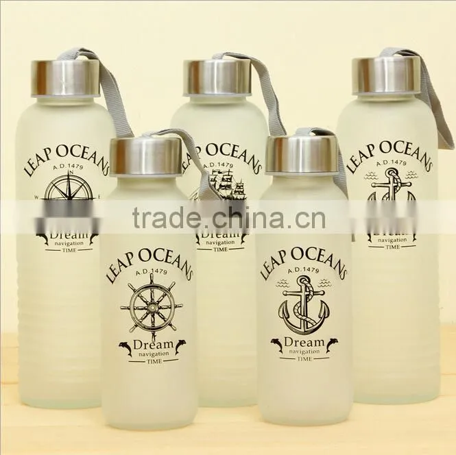 300ml frosted glass water bottle