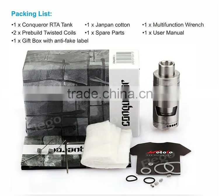 Stock Available Wotofo Conqueror RTA/Conqueror RTA ,Wotofo RTA Dual Postless Build Deck
