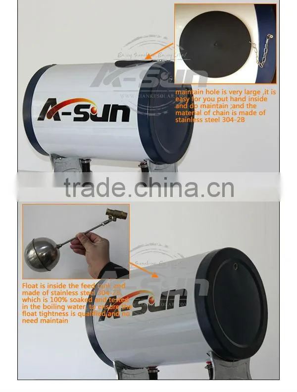 2013 hot selling compact non-pressure solar hot water heater system with feeder tank