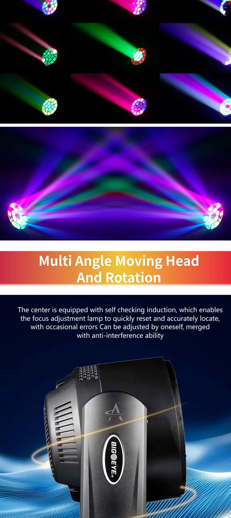 FY-1915 19x15W 4in1 Osram Light Stage Moving Head Light Wash Zoom Beam Light Bee Eye with DMX Control for Stage Night Club Bar Party Dj Ktv