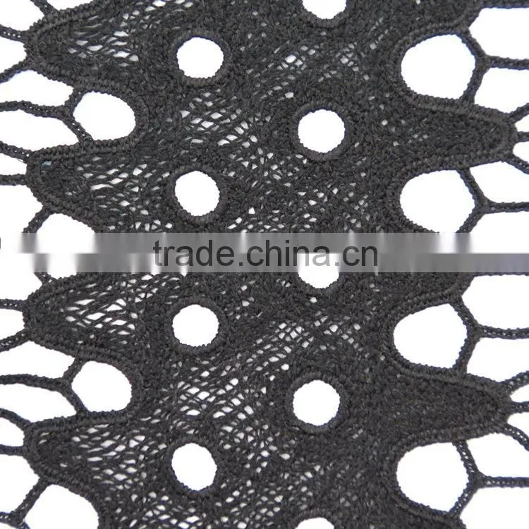 Good price excellent quality black polyester water soluble chemical lace fabric