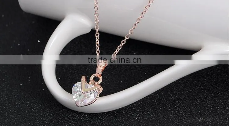 2015 Heart shape necklace earring fashion jewelry set with high quality luxury necklace set