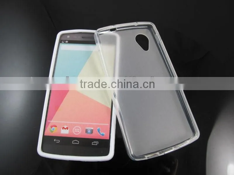 Frosted design jelly TPU cell phone/mobile case/cover for Google Nexus 5