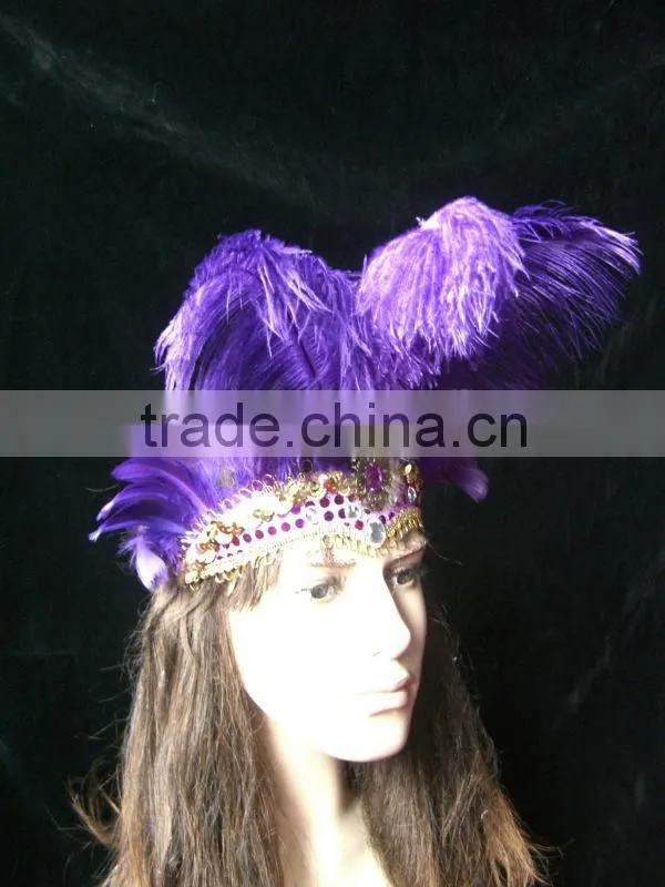 Carnival Indian Headdress with Purple Feather