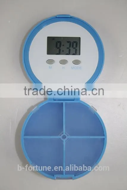 MB72D_PU LCD display Light purple color Alarm Colorful Digital alarm plastic pill box