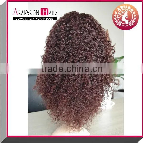 Kinky curl lace front silk top wig