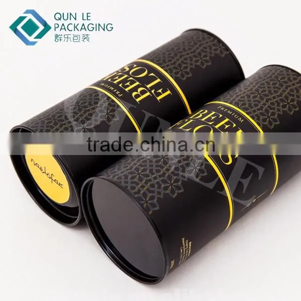 Custom Design Matte Finish Paper Tubes with Dome Metal Lid