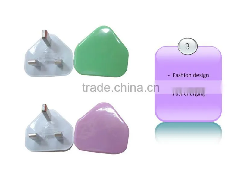2014 New Fashion High Speed 1A Portable USB UK Charger for mobilephone