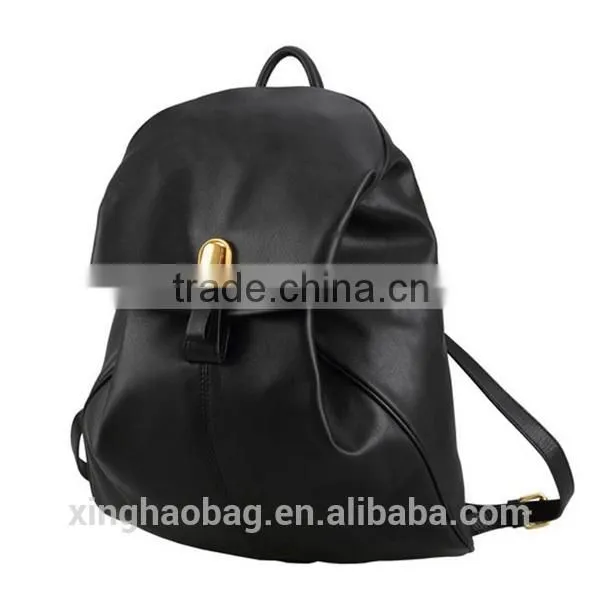 Guangzhou Leather Cheap High School Backpack 2014