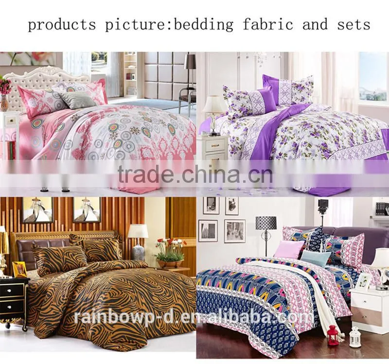 2014new fashion design cotton fabric plain king size wholesale bedding set/printed bed sheet