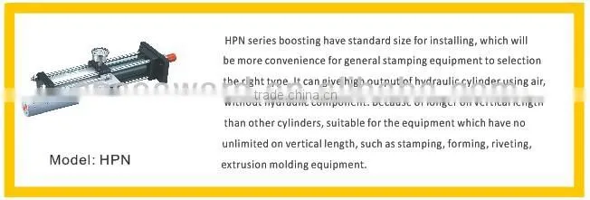 Hydro-pneumatic Booster System;Double action Hydro-Pneumatic Cylinder; boosting Cylinder HPNE Series Direct pressing design