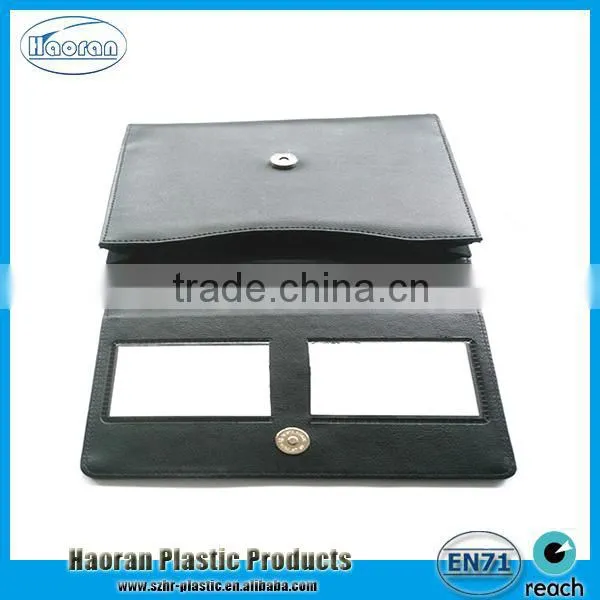 PVC leather file folders,leather zipper document holders