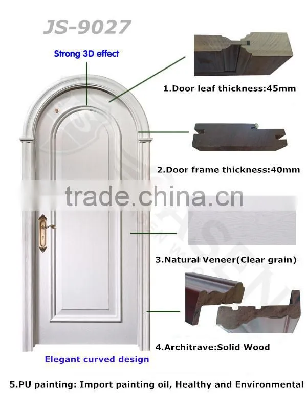 Pure wood round top church door for sale