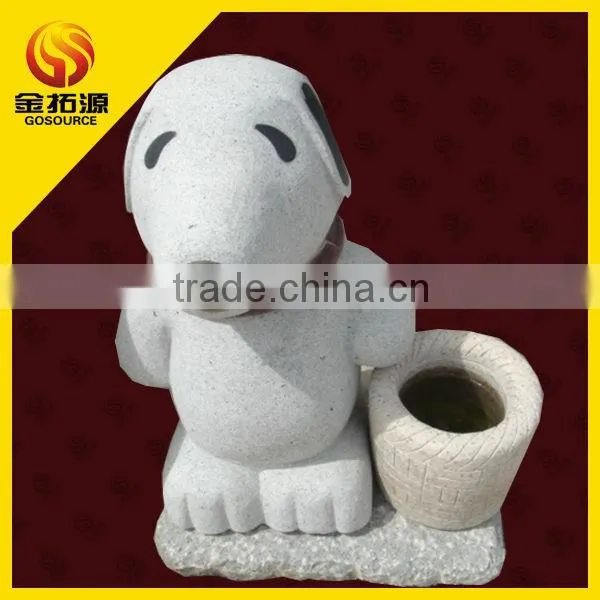 decorative gray stone flower pot