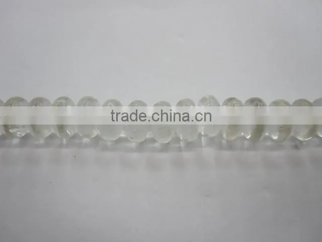 Natural crystal quartz roundel bead mineral gemstone for jewelry making