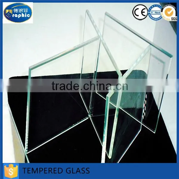Clear polished edge cut toughened glass panel for sale
