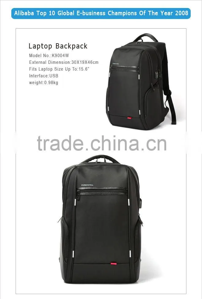 2016 hot laptop backpack with chargeable battery power bank & USB output