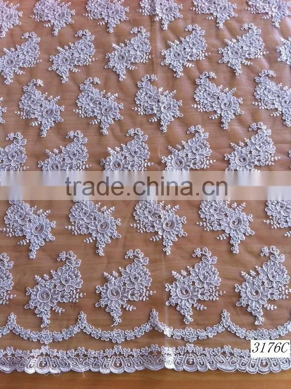 Best quality wedding dress lace fabric wholesale