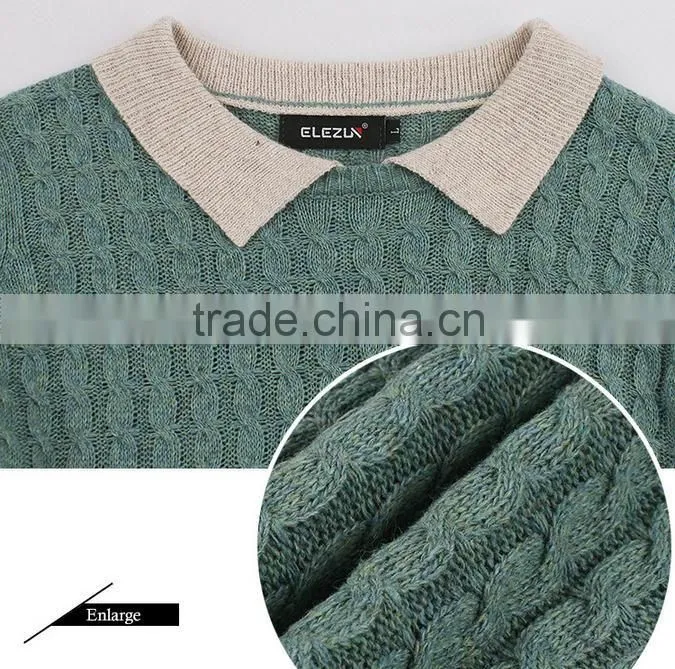 2014 latest European and American retro style high-end long-sleeve pullover polo-collar knitted woman sweater