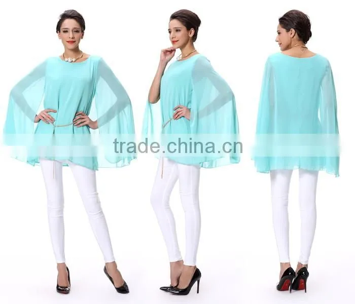 Elegant Chiffon Blouses Designs Fat Ladies Blouses and Tops Wholesale