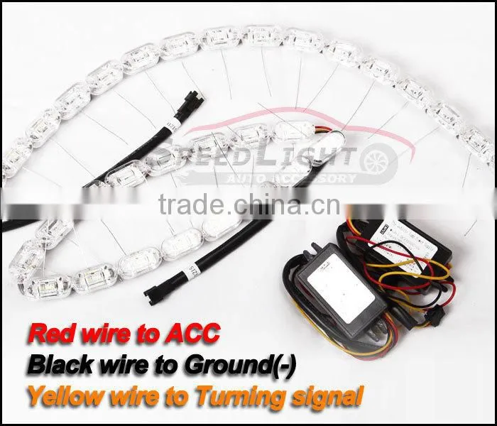 SpeedLight 2015 New Products 12V 24V 16W Crystal Flexible LED Daytime Running Lights With Turn Signal Function