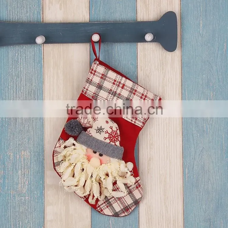 SJ-6800 Customized Xmas decoration Socks Small felt snowman stocking