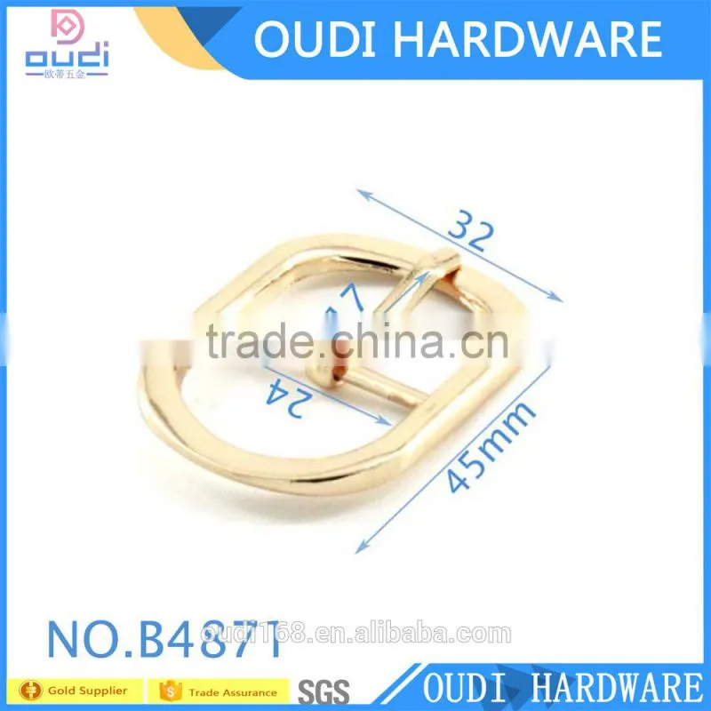 High Quality Light Gold Pin Buckle For Handbag Metal Buckle Adjuster Slider