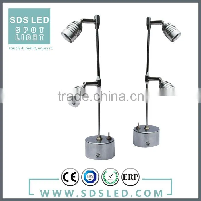 LED spotlightLED adjustable aluminum 2w LED jewelry showcase lighting counter spotlight