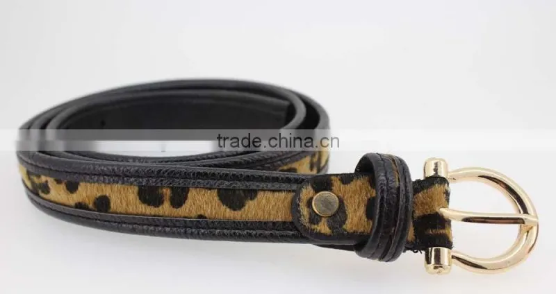 NEW Casual PU belt for fashion dress with PU faux fur leather China factory wasit belt for lady