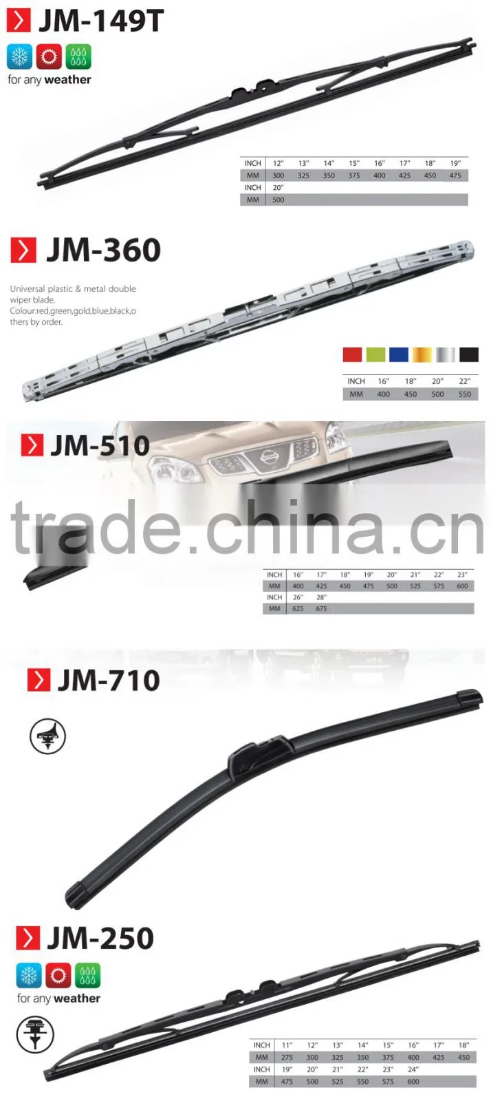 Auto Car Accessories Soft replacement windshield Rear Wiper Blade For Special Car