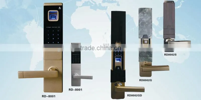 High Security Automatic 5 Latches Zinc Alloy Hotel Safe Door Lock System With 20 Cards