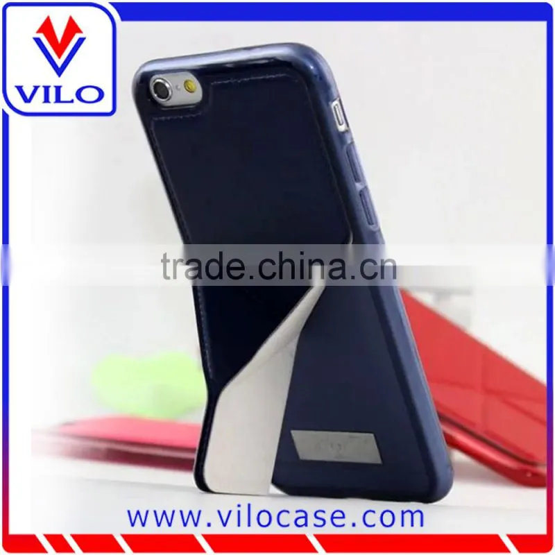 factory wholesales Utra slim tpu with leather kickstand mobile phone case for iphone 6