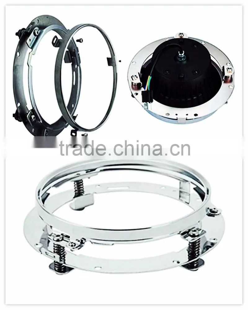 7 Inch Round Daymaker LED Headlight Mounting Bracket Ring for 07-16 Jee-p Wrangler JK Harley Davidso-n Motorcycle