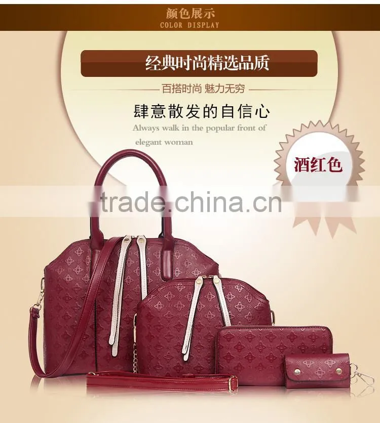 2015 New European and American fashion lady handbag 4pcs in one set shoulder bag Messenger bag woman bags handbag