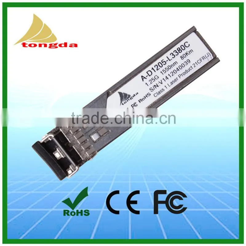 1.25G 80km dual fiber Optical Transceiver SFP 1550nm Fiber Optic Transceiver