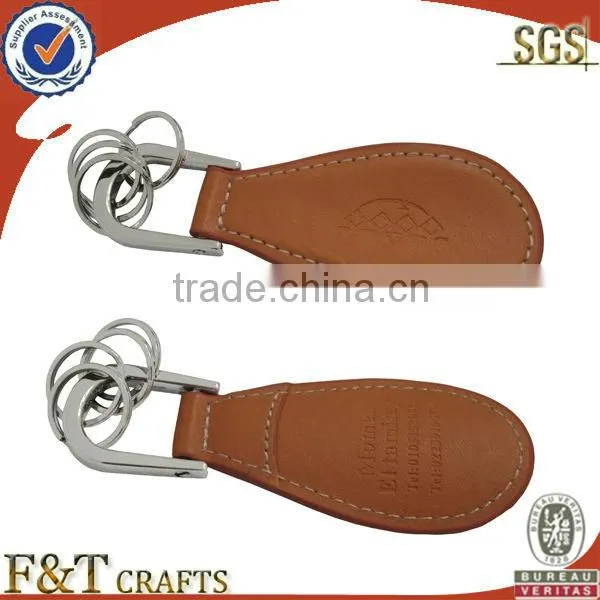 high end new year gift braide leather keychain with metal in gift box