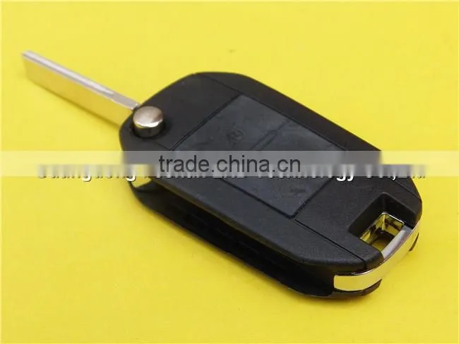 Peugeot remote key shell blank 2 button flip case with VA2 blade